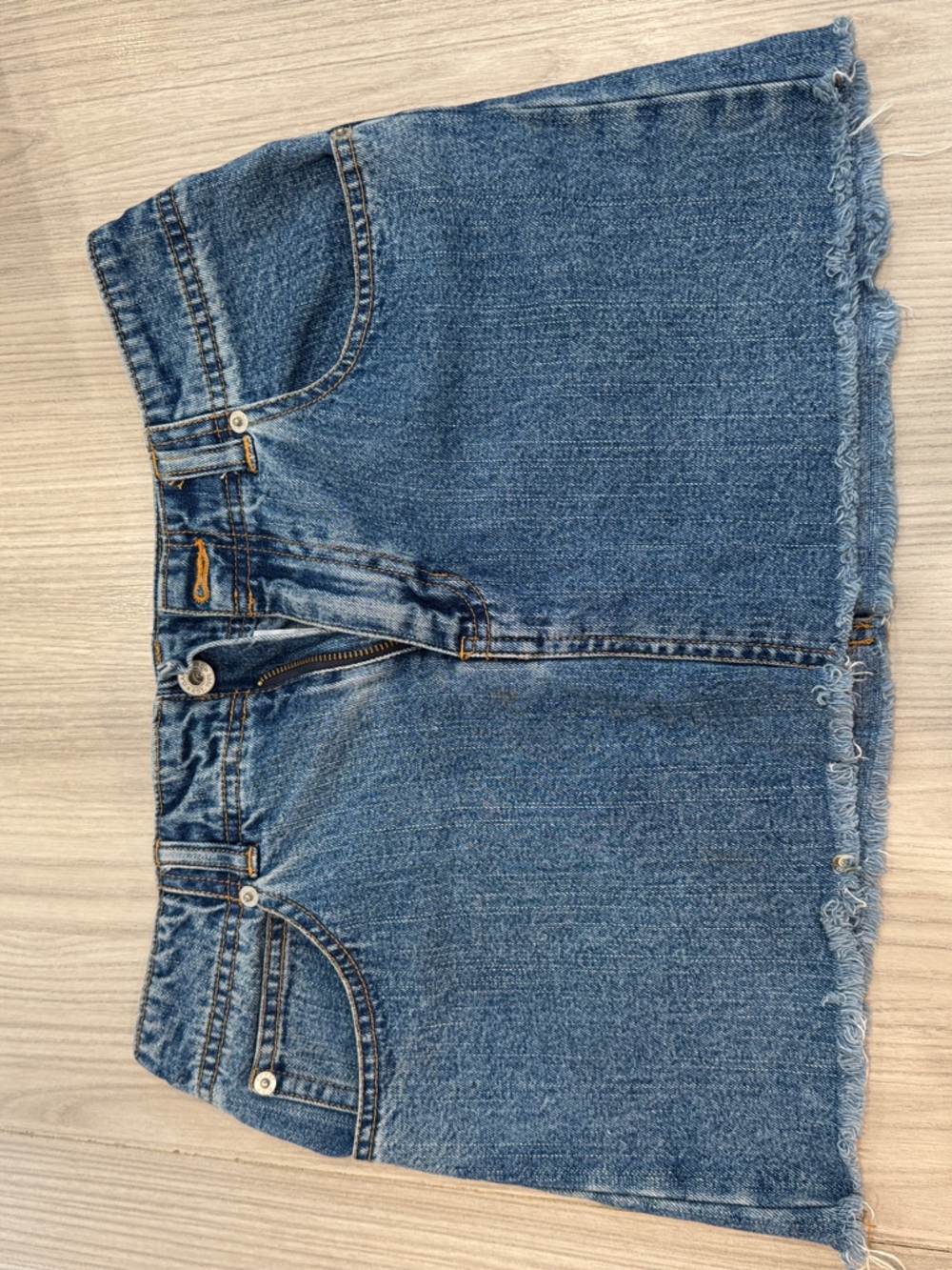 Gap Raw-Hem Blue Denim Mini Skirt - Women